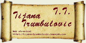 Tijana Trumbulović vizit kartica